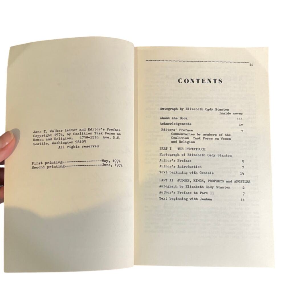 VTG 1974 First Edition The Woman's Bible Pt. I & II by Seattle Coalition, PB - Picture 3 of 6